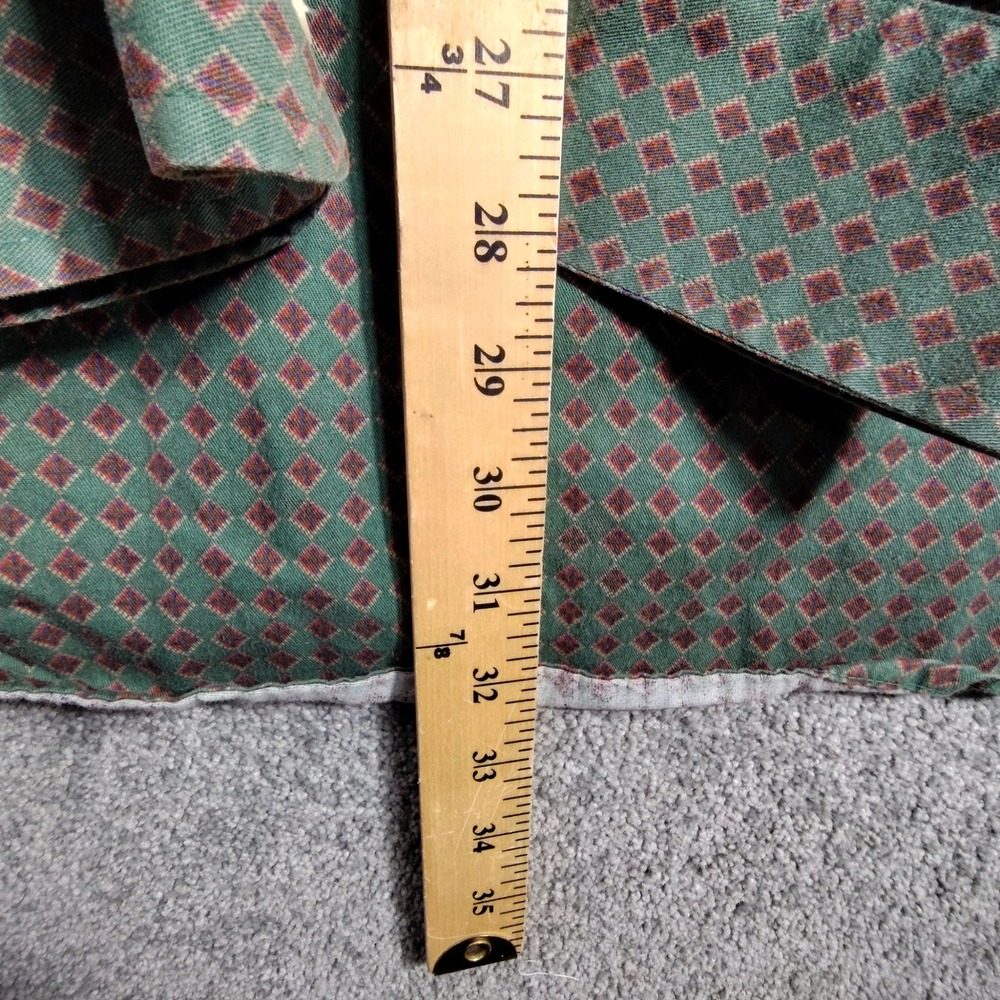 Cinch Button Down Shirt Diamond Print Western Short Sleeve Green Mens Size M - Picture 8 of 9